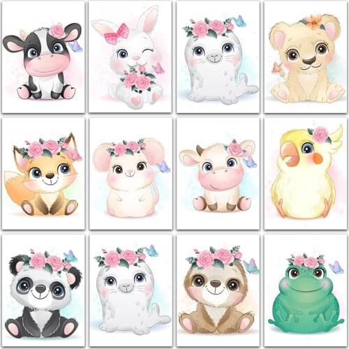 5D DIY Diamond Painting animals fox cat lion panda rabbit Full Square&Round Diamond mosaic embroidery Cross stitch home decor