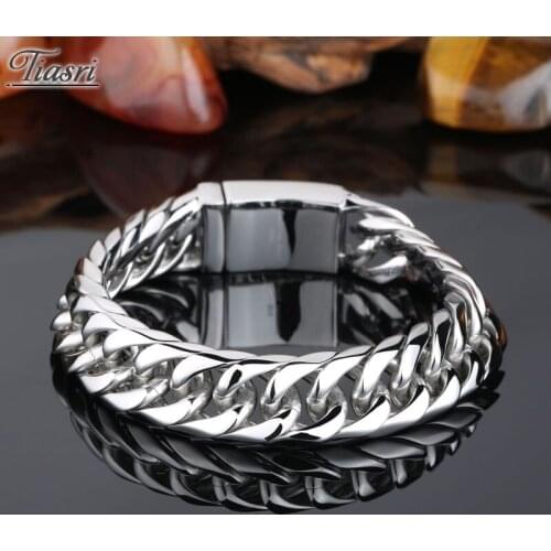 19mm Stylish mens bracelet 316L High quality stainless steel jewelry accessories Hip-hop style Friends Gift Cuban Chain Tiasri