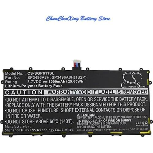 Cameron Sino 8000mAh Battery SP3496A8H, SP3496A8H(1S2P) for Samsung GT-P8110, GTP8110-HA32ARB, For Google Nexus 10