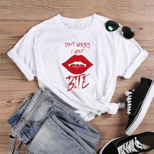 Colored Vampire Halloween cute T-Shirt funny 100% Cotton graphic street style Fashion women unisex quote casual tshirt top tee