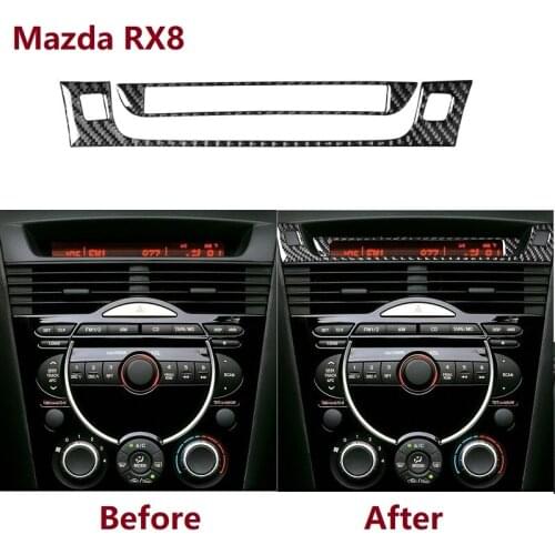 For Mazda RX-8 RX8 SE3P JM1FE 04-08 Accessories Dashboard Message Display Panel Frame Carbon Fiber Modified Interior Sticker
