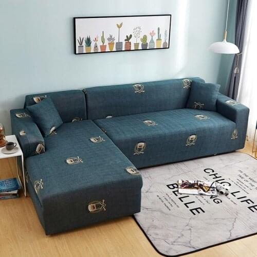 Elastic printing sofa cover L-shaped sofa cover needs to order 2 pieces Sofa cover for living room Corner sofa cover