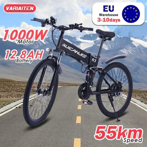 E bike 48V12.8ah 1000W 750W Range 60-90km electric mountain bike Electric beach bike bicicletta elettrica Electric bike