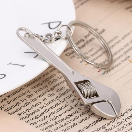 Hot Mini Wrench Keychain Metal Adjustable Tool Spanner Car Key Chain Ring Fashion Novelty Keyfob Stainless Steel