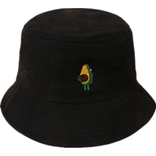 LDSLYJR Cotton fruit embroidery Bucket Hat Fisherman Hat outdoor travel hat Sun Cap Hats for Men and Women 118
