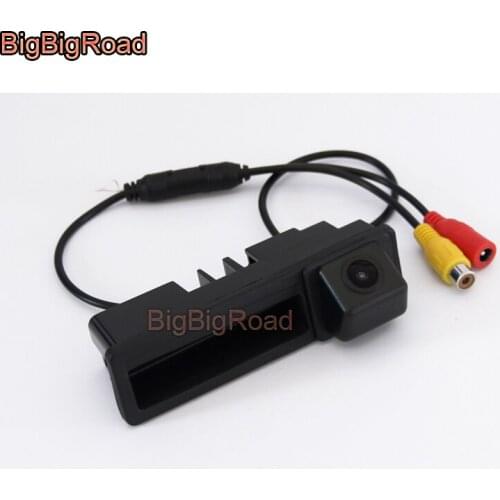 BigBigRoad For Audi A3 S3 RS3 8P A4 S4 RS4 B6 B7 Car Rear View Trunk Handle Backup Reverse Camera Parking Camera