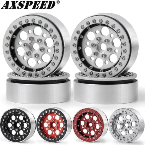 AXSPEED 1/4/5pcs 2.2inch Alloy Beadlock Wheel Rims 25mm Width 6 Colours for SCX-10 Axial Wraith 90018 TRX-4 D90