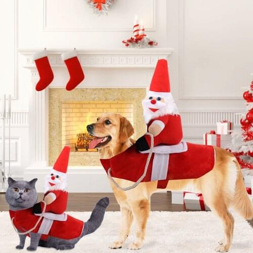 Pet Costume Pet Supplies Pet Riding Equipment Dress Christmas Halloween Funny Small Medium Dog Leotard Coat Clothes Role Play