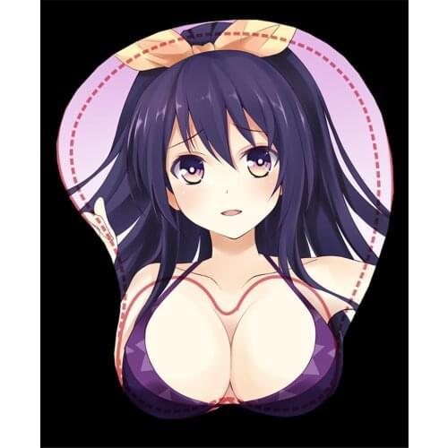 Anime Yatogami Tohka Cartoon DATE A LIVE 3D Chest Mouse Pad Wrist Rest Mat Cosplay Prop Decor for Men Women Gift 1pcs
