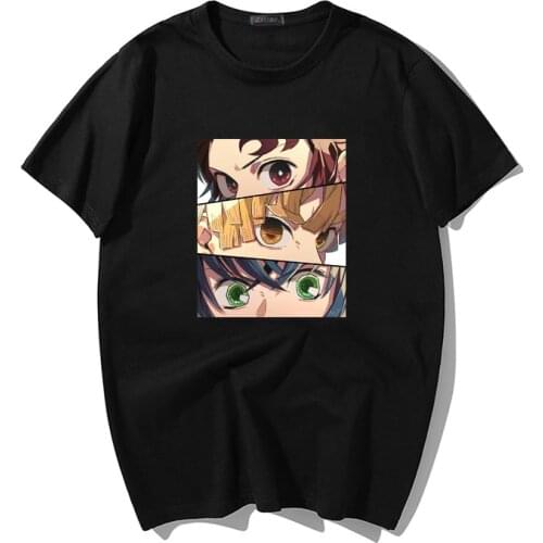 Cool Funny Cartoon Kimetsu no Yaiba Anime print T Shirt Men Hip hop Tee Chic Japanese Demon Slayer Harajuku Mens T-shirt Tops