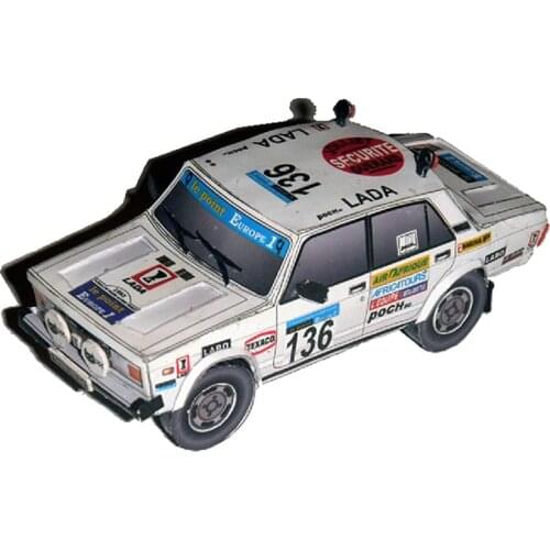Lada VAZ-2105 1983 1:32 Dakar Rally Racing Car Folding Cutting 3D Paper Model Papercraft DIY Adult Handmade Craft Toys ZX-035