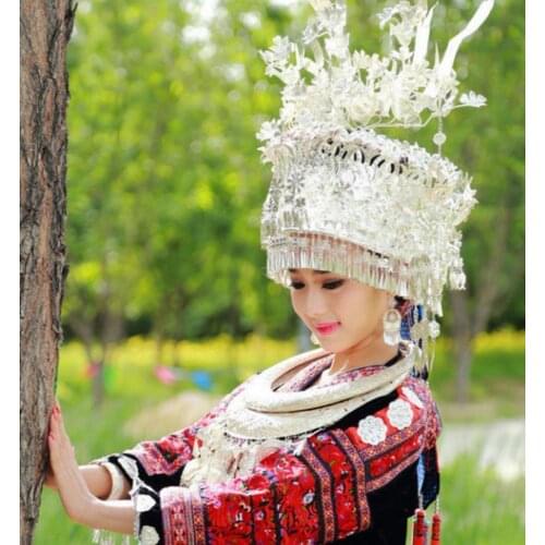 Hot sell new - free shipping hot - Handcrafted miao Silver head Phoenix silver ornaments, necklace