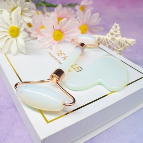 2Pcs Jade Massagers for Face Body Gua Sha Scraper Beauty Facial Roller Set Natural Gouache Stone Massage Slimming Skin Care Lift