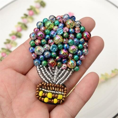 Maxsin 1 Pcs High Quality Handmade beaded colorful rhinestone Hot Air Balloon Clothing accessories handbag shoe hat patch DIY