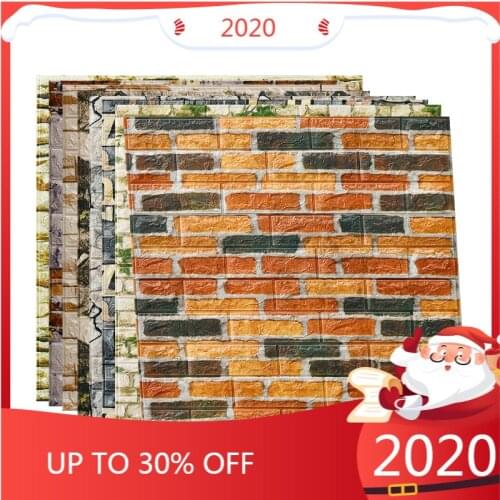 3D Retro Wall Sticker for Living Room Restaurant Shop Wall Renovation Waterproof Foam Self-adhesive Industrial Style Wallpaper