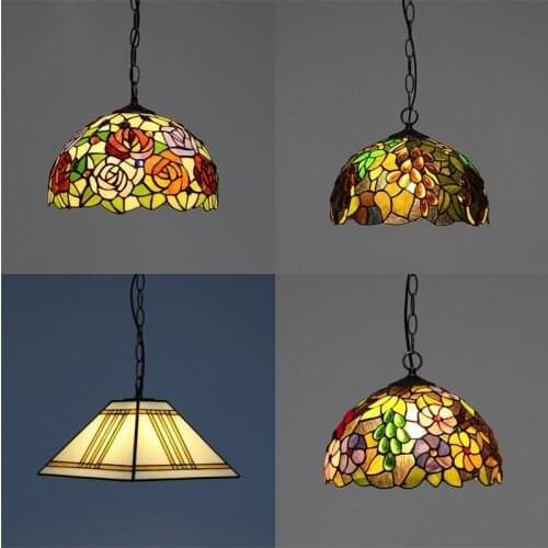 OUFULA Tiffany Pendant Light Contemporary Creative Colorful Lamp Fixtures Decorative For Home Dining Room
