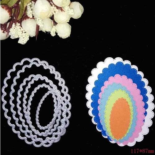 Oval Lace Scallop Stitched Metal Cutting Dies 2018 new stamps and dies for card making Scrapbooking /photo album Decorative DIY