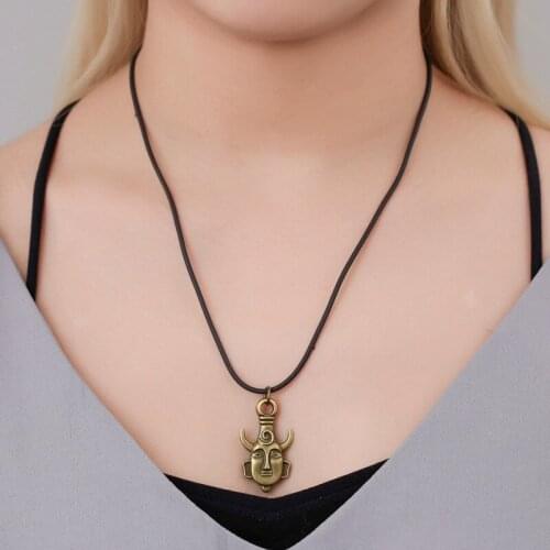 ABDOABDO Stainless Steel Pendant Necklace Men and Women Collier Leather Necklace Chain Set Couples Choker Necklace Jewelry