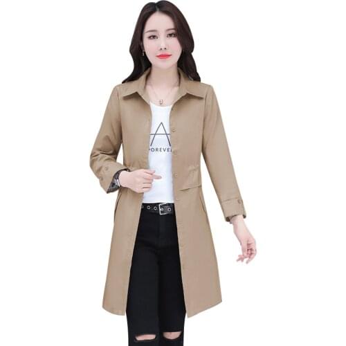 Women Trench Coat 2021 New Female Spring Autumn Windbreaker Lady British Style Coat Ladies High-end Temperament Overcoat 4XLA