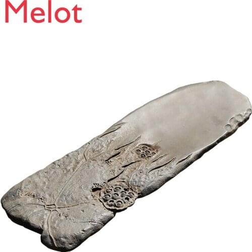 Natural Black Gold Stone Tea Tray Household Minimalist Large Drain Teapot Platform Small Drainage Stone Tea Pitcher Set