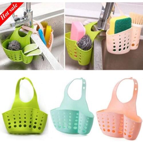 New Kitchen Gadgets Portable Basket Home Kitchen Hanging Drain Basket Bag Bath Storage Tools Sink Holder Kitchen Accessory