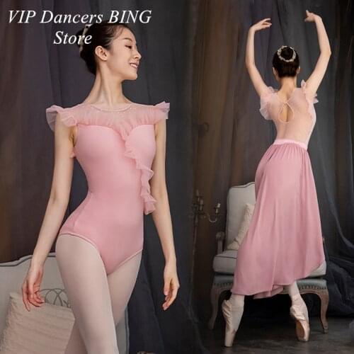 Mesh Ballet Bodysuit Adult Gymnastics Leotard Classical Dancewear Backless Dancer Outfit Designer Clothes Stage Costume JL3084