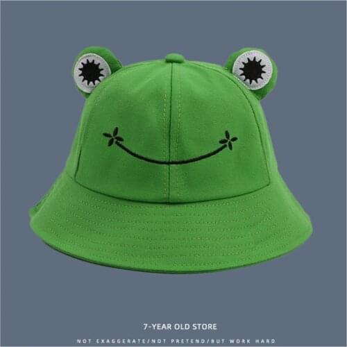 Summer Sunscreen Fisherman Cap Beach Caps Outdoor Fishing Sun Hat Headwear Foldable Cute cartoon Frog Bucket Hat