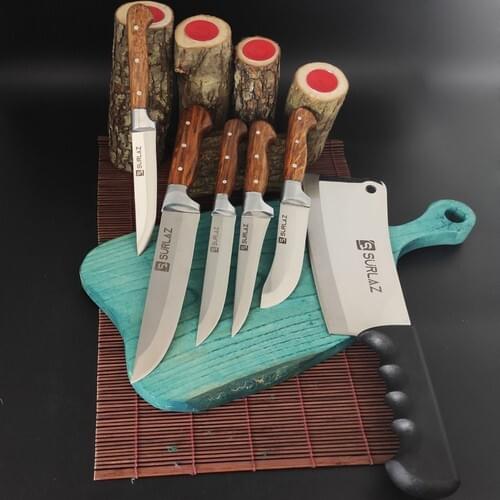 SürLaz 6 Piece Line Armor Knife Set Meat Knife Bone Crusher Line Bread Knife