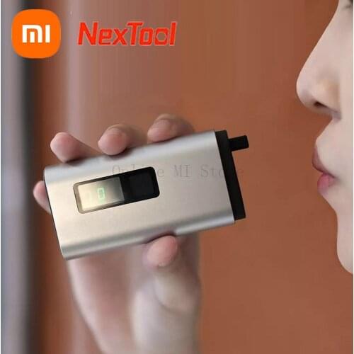 New xiaomi nextool alcohol tester portable digital lcd breathalyzer with car window breaker rope cutter power bank 4 in 1 tester