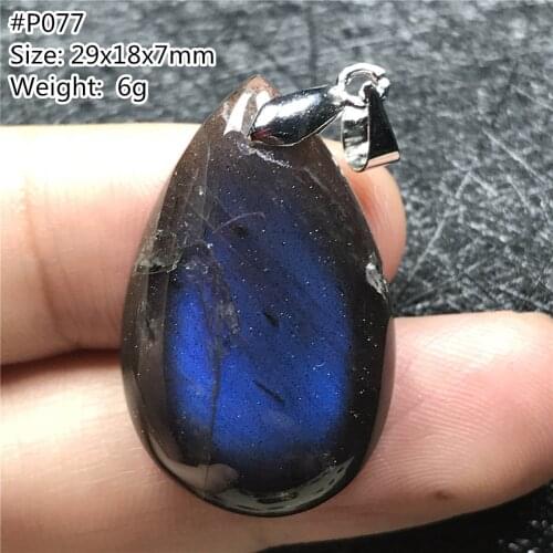 Top Natural Blue Light Labradorite Neckalce Pendant For Woman Man Crystal 23x16x8mm Moonstone Stone Beads Silver Jewelry AAAAA