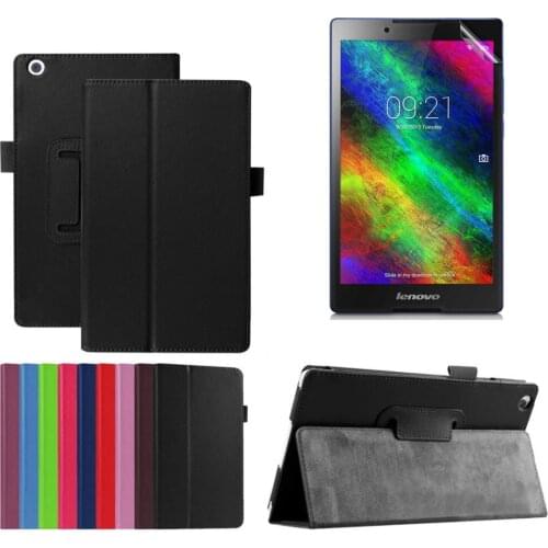 Protective Bag Folio PU Leather Case For Lenovo Tab 3 8.0 inch TB3-850F TB3-850M Tablet Litchi Case Stand Cover + Clear Film