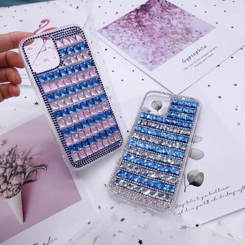 Samsung A32 A72 A21s Stone DIY Case Funda Samsung A 32 а52 m31 Gem Luxury Diamond Jewelled Fancy Bling Cover Carcasa Etui Coque