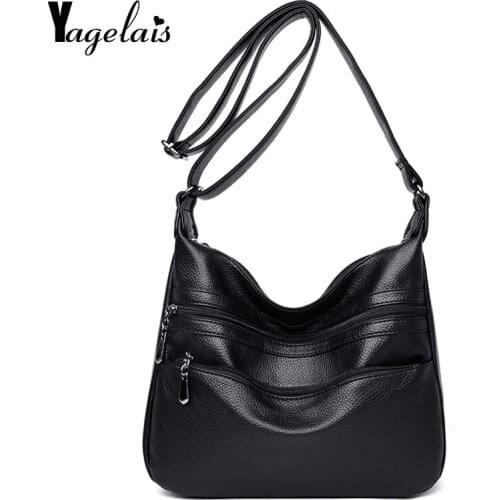 2019 Women Retro Soft PU Leather Bag Fashion Brand Messenger Bag Female Large Capacity Handbag Totes Bag for Women Shoulder Bags