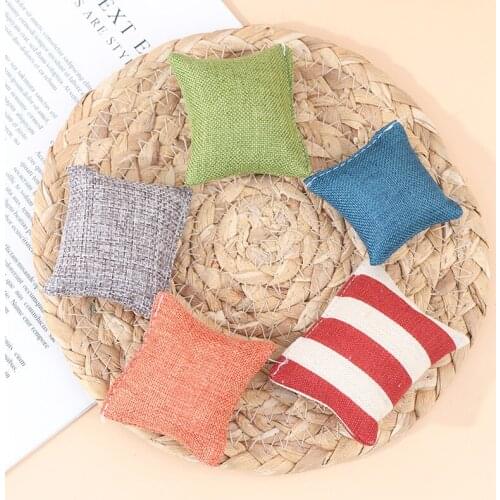 1 Pair Flower Pillow Cushions For Sofa Couch Bed For For Doll house 1/12 Dollhouse Miniature Furniture Toys