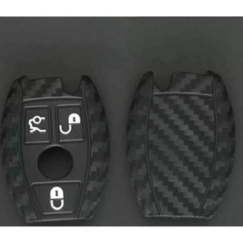 1PC Key Protector 3 Buttons For Mercedes Benz E S 2000+ Carbon Fibre Look