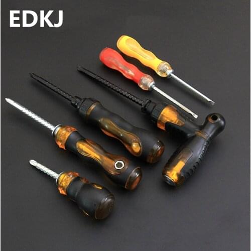 1pcs slotted / cross screwdriver dual purpose extended screwdriver cross slotted ratchet screwdriver DIY manual hardware tool