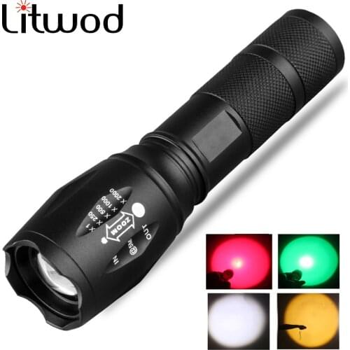 1&3&5&10pcs Yellow & White 2 Colors XM-L2 U3 Led Flashlight Zoomable Waterproof Torch 18650 or AAA Battery for Camping