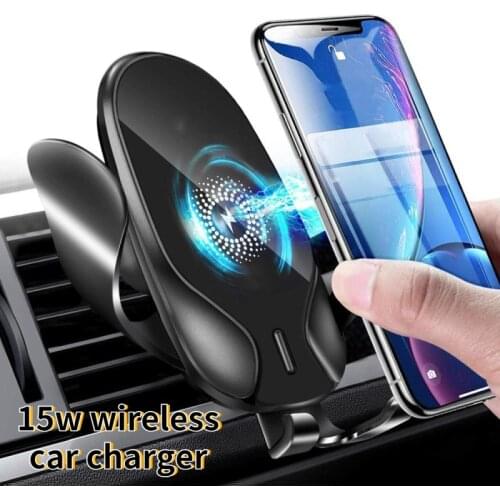 15W Wireless Car Charger Mount Zwaartekracht Vastklemmen Snel Opladen Houder Voor Iphone 11 Pro Max 8 X Xr Xs Samsung S20 S10 S9