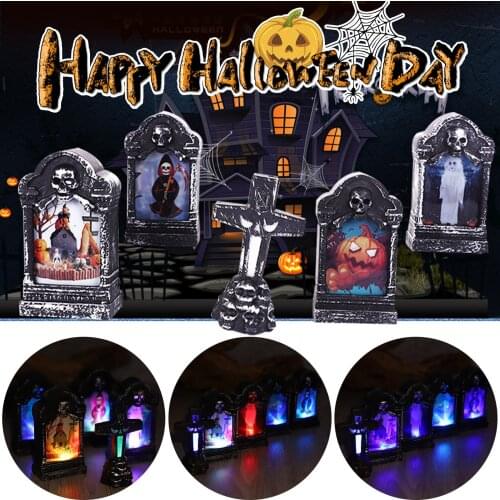 2021 Creative Props Halloween Decorative Tombstone Glowing Night Light Halloween Holiday Diy Decor Party Decor For Home Декор