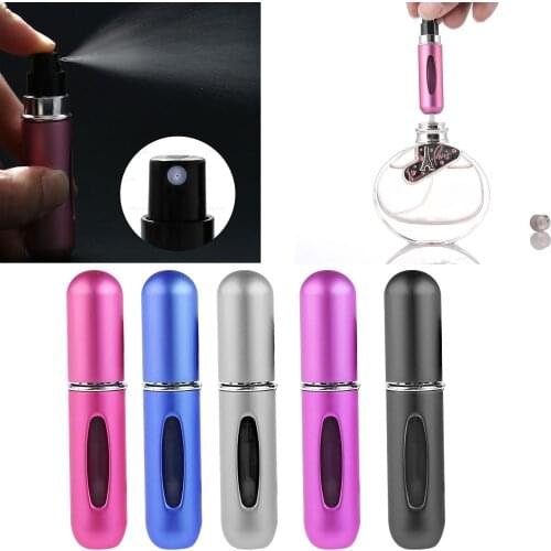 5PCS 5ml Mini Refillable Perfume Bottle With Spray Scent Pump Empty Cosmetic Containers Spray Atomizer Bottle ForTravel alcohol