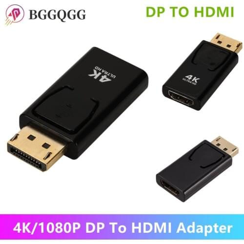 4K DisplayPort to HDMI Adapter Converter Display Port Male DP to HDMI Female HD TV Cable Adapter Video Audio For PC TV Projector