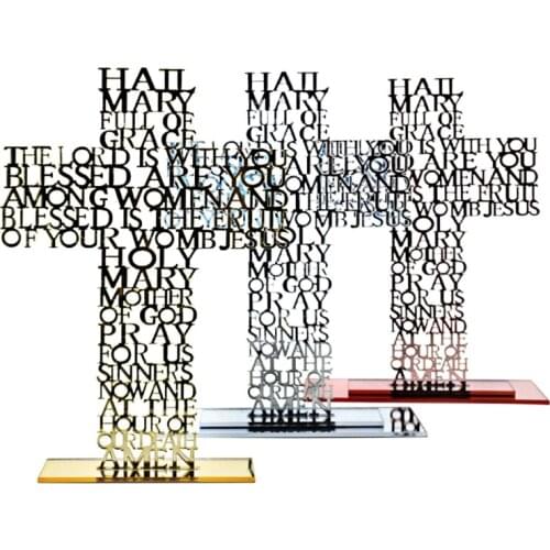 21cm Acrylic Religious Scriptures Cross Jesus Christ Catholic Bible Church Prayer Home Chapel Decoration