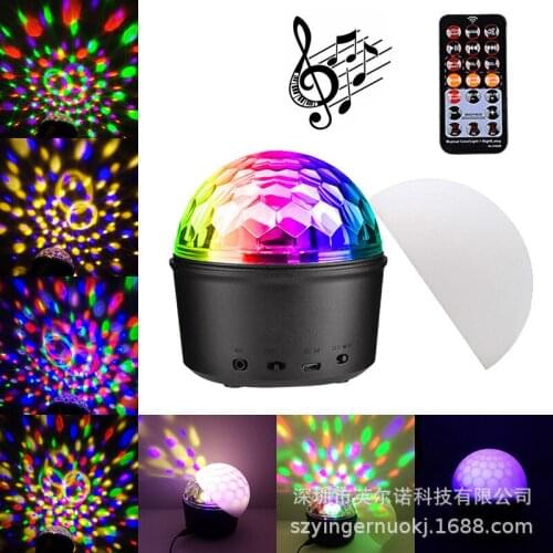LED Disco Ball Light Lamp Bluetooth Speaker USB Music 9 Colors 9W Portable Mini Stage Light Party Lights With Remote