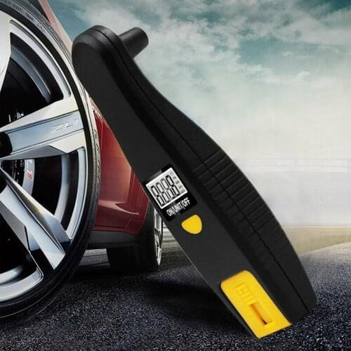 2-in-1 Digital Tire Pressure Gauge Car Tread Depth Gauge Tire Pressure Monitoring Tool LCD Display 100 PSI Backlight