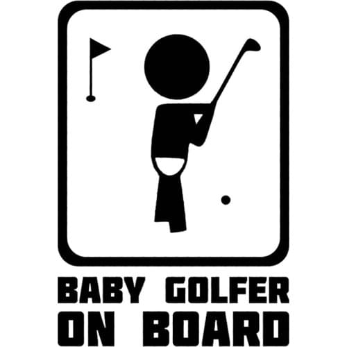 Baby Golf board PVC car stickers waterproof personality detachable stickers self adhesive laptop glass can be 18cm * 16cm