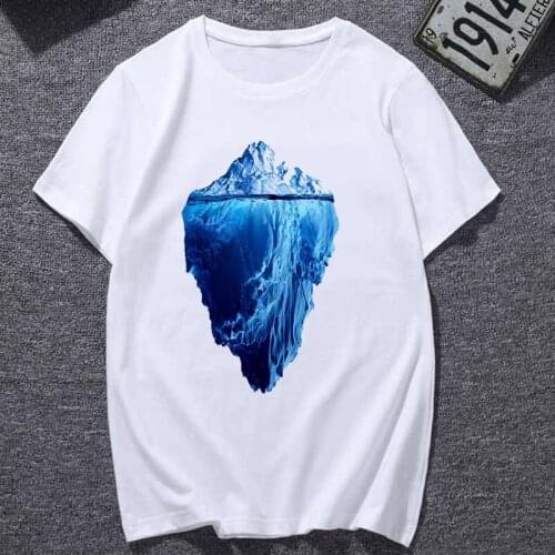 Summer Tops Aesthetic Mountain Print T-shirt Female Vintage Tshirt Woman Clothing Fashion O-neck Tee Kpop Harajuku Casual Short