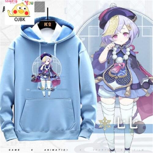 Genshin Impact Animation KEQING FISCHL XINGQIU KLEE QIQI XIANGLING Peripheral Sweater Men And Women Plus Velvet Jacket