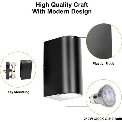 IP65 Waterproof indoor outdoor Led wall lights up down LED GU10 Led Wall Lamp Surface Mounted Cube Garden Porch Light