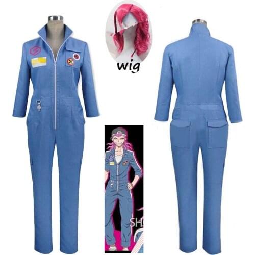 Danganronpa V3: Killing Harmony Cosplay Kazuichi Costume Kazuichi Souda Full Set Uniform Jumpsuit Outfit Halloween Costume wig