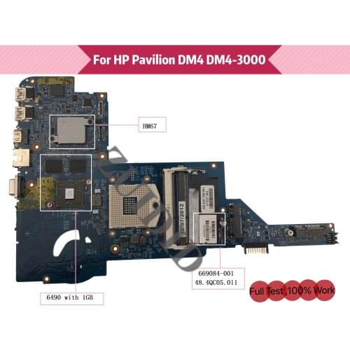 NOKOTION 669084-001 48.4QC05.011 Für HP Pavilion DM4 DM4-3000 Laptop Motherboard HM67 DDR3 100% getestet